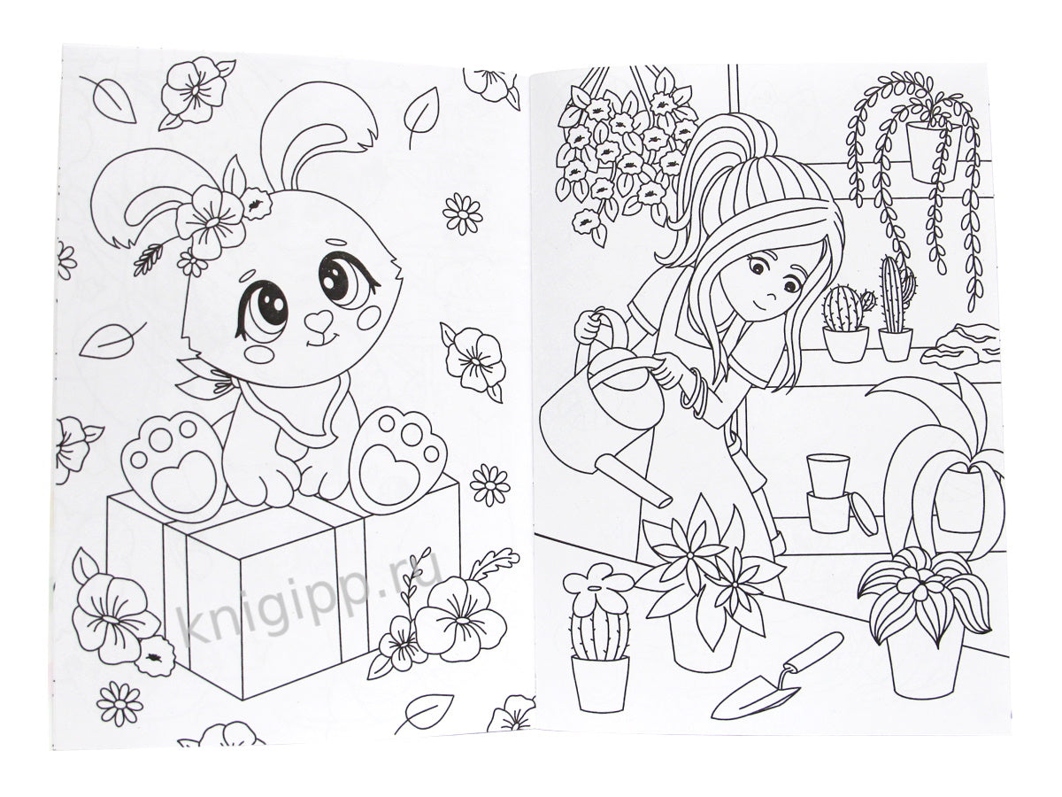 РАСКРАСКИ А5 эконом ВЕСЁЛЫЕ КАРТИНКИ. ДЛЯ ДЕВОЧЕК