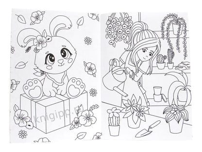 РАСКРАСКИ А5 эконом ВЕСЁЛЫЕ КАРТИНКИ. ДЛЯ ДЕВОЧЕК