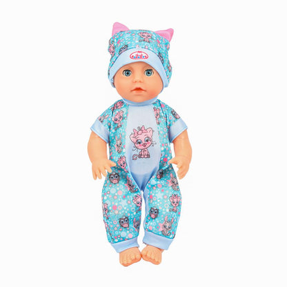 Пупс озвучивает 25см, пьет, пишет, закр. глазки, 4акс, 50 звуков КАРАПУЗ в кор.24шт