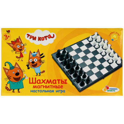 Шахматы магнитные Три Кота кор.13*2,5*7см ИГРАЕМ ВМЕСТЕ в кор.2*192шт