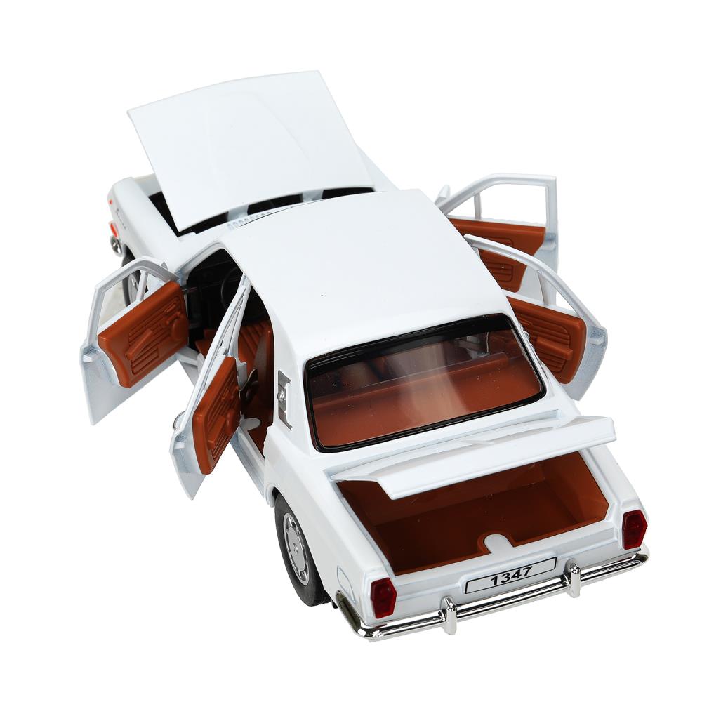 ГАЗ 2401 свет-звук 19,7 см, дв, кепка, баг, ин, белый Технопарк в кор.2*24шт