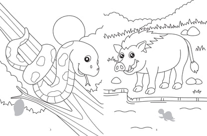 Раскрась и наклей: джунгли: книжка-раскраска