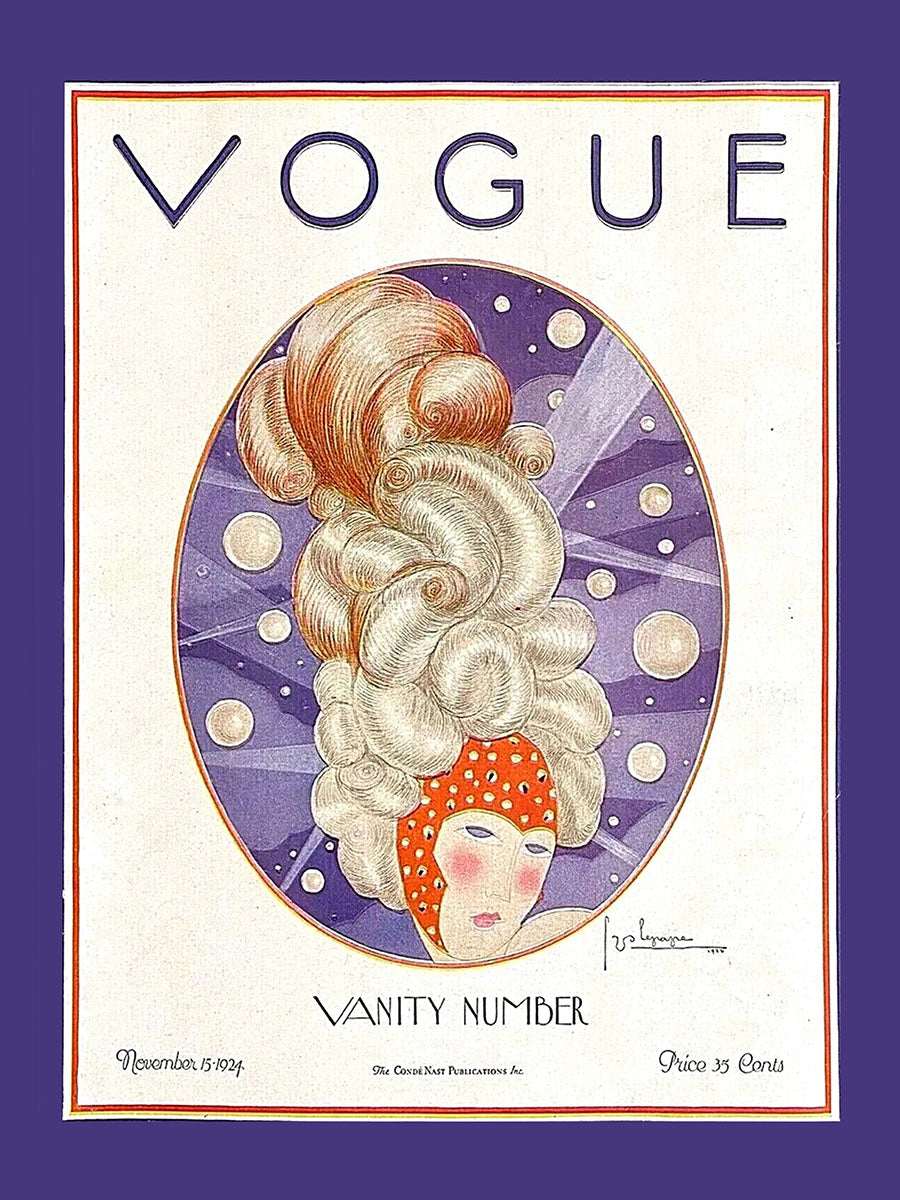 VOGUE. Леди в высоком парике. Серия плакатов. Формат А4.