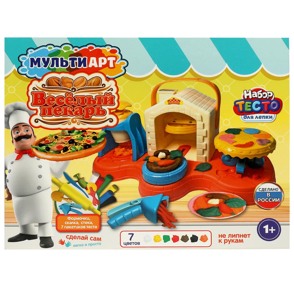 Набор с тестом для лепки и формочек веселый пекарь, 33 см МУЛЬТИ АРТ в кор.4шт