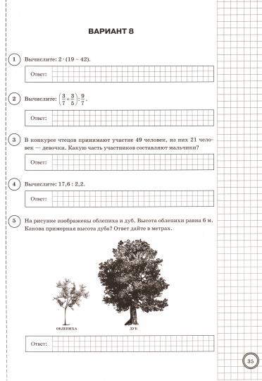 ВПР Математика 6 класс. Типовые задания. 25 вариантов СтатГрад ФИОКО