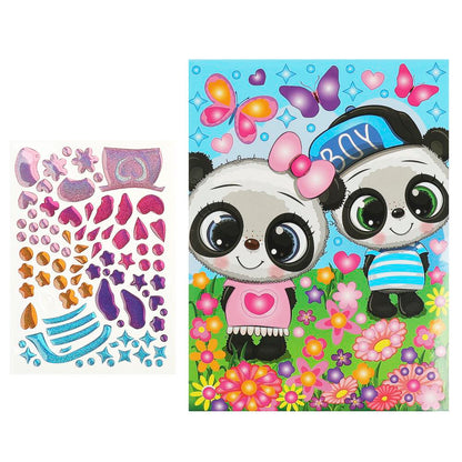 Mosaïque de mosaïque 17*23 cm en forme de panda, 100 pièces