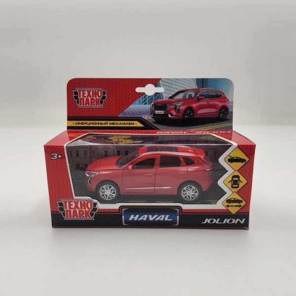 Машина metal haval jolion 12 см, двери, багажник, красный, кор. Технопарк в кор.2*36шт