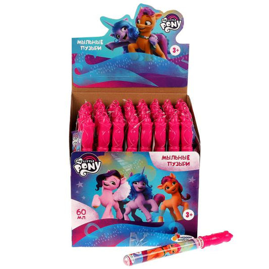 Мыльные пузыри МОЙ МАЛЕНЬКИЙ ПОНИ 60 мл, в колбе 27 см Играем вместе уп-48шт в кор.3уп