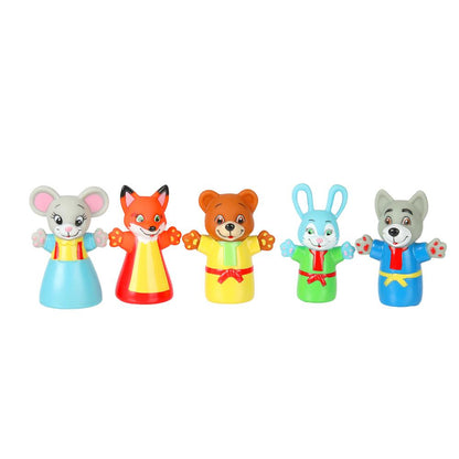 Игрушка для ванны пальчиковый театр сказка "теремок" на блист. КАПИТОШКА в кор.2*12шт