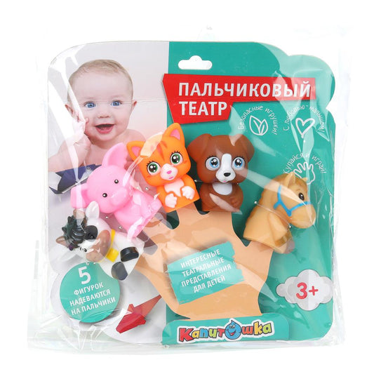 Игрушка пластизоль для купания пальчикового театра животных на блист. КАПИТОШКА в кор.2*96шт