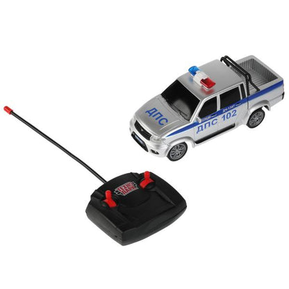 Машина р/у UAZ PICKUP ПОЛИЦИЯ 20 см, свет, сер, кор. Технопарк в кор.2*24шт