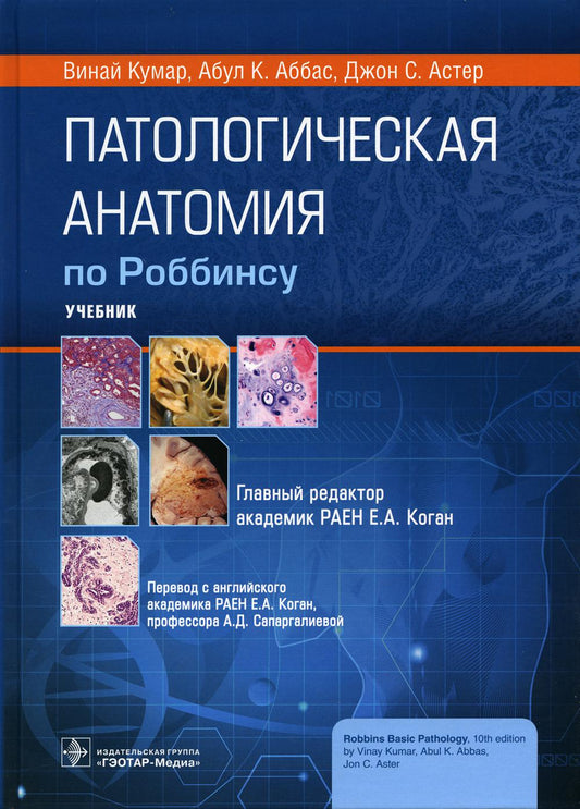 Патологическая анатомия по Роббинсу : учебник / Винай Кумар, Абул К. Аббас, Джон С. Астер ; главн. ред. изд. на рус. яз. Е. А. Коган; пер. с англ. Е. А. Коган, А. Д. Сапаргалиевой. — Москва : ГЭОТАР-Медиа, 2022. — 1136 с. : ил.