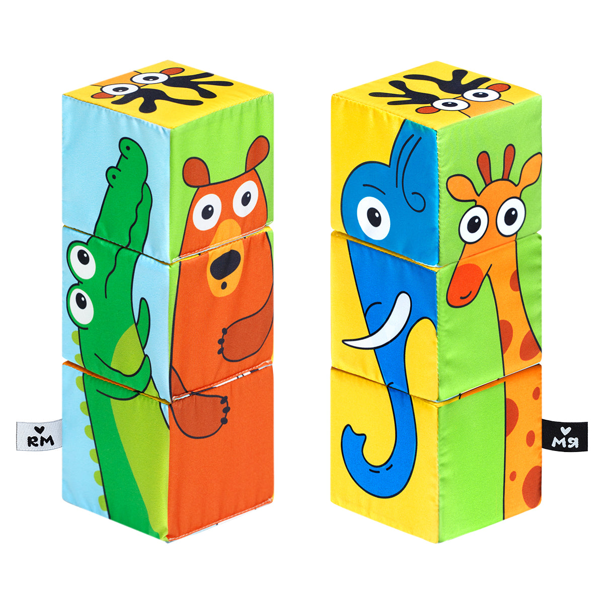 Мяшечки кубики Дикие животные 3 кубика 8*8 см