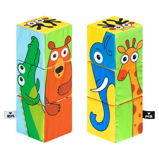 Мяшечки кубики Дикие животные 3 кубика 8*8 см