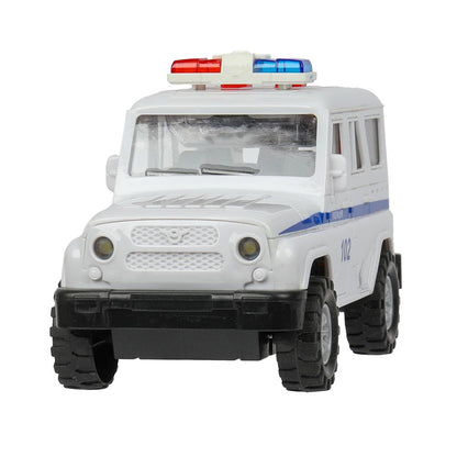 Машина пластик свет-звук ПОЛИЦИЯ 16 см, инерц., кор. Технопарк в кор.2*48шт