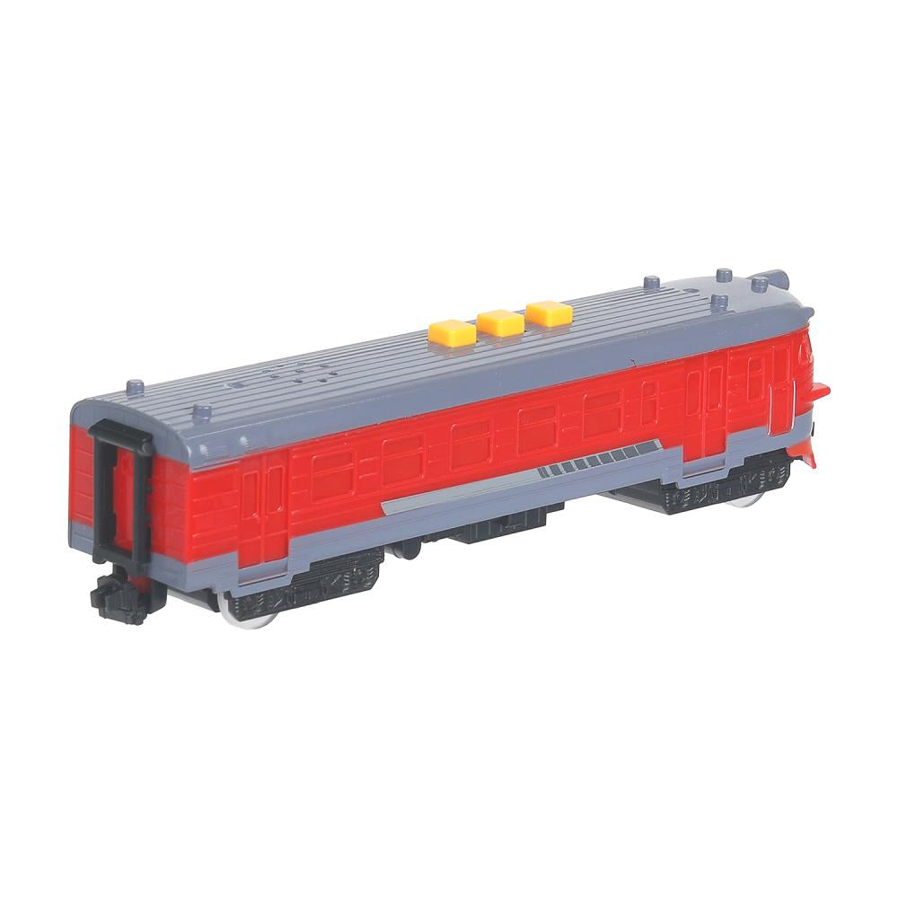 Модель пластик свет-звук ЭЛЕКТРИЧКА 20 см, 3 кнопки, инерц, красный, кор. Технопарк в кор.48шт