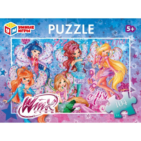 Winx. Пазлы классические в коробке. 104 детали. 190х141х35мм. Умные игры в кор.24шт