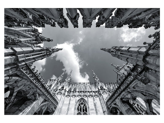 Италия в черно-белом. Арт - постер. Милан. Дуомо. Формат А4.