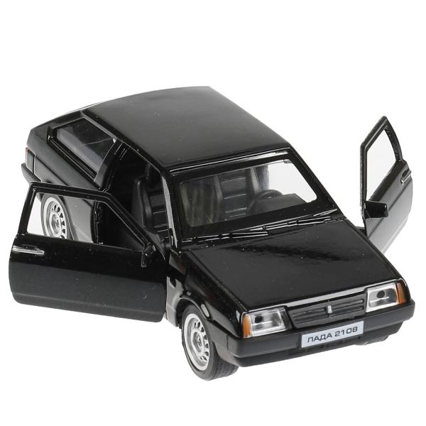 Машина металл LADA -2108 "СПУТНИК", 11,7 см, двери, баг., ин., черный, кор. Технопарк в кор.2*36шт
