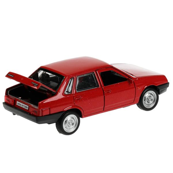 21099-12-RD336381 Машина металл LADA-21099 "СПУТНИК" 12 см, двери, багажник, инерц, красный, кор. Техно