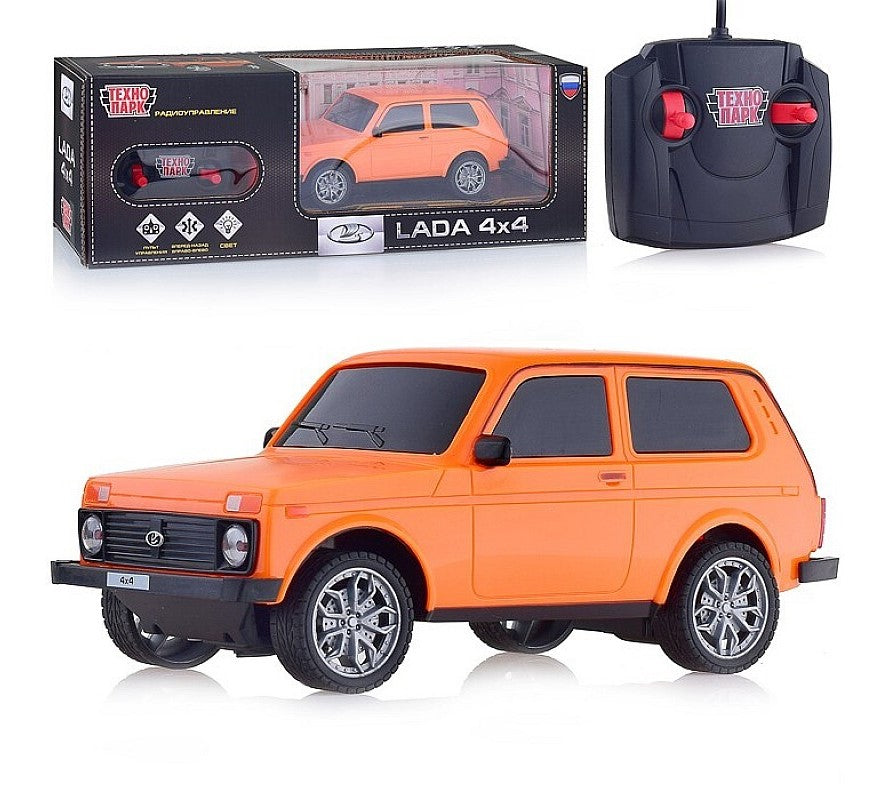 LADA4X4-18L-OR327393 Машина р/у LADA 4x4 18 см, свет, оран, кор. Технопарк в кор.24шт