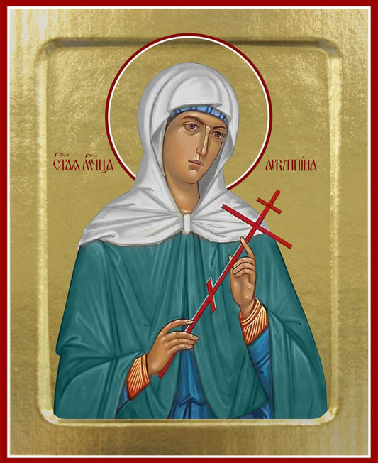 Икона Агриппины, мученицы (на дереве): 125 х 160