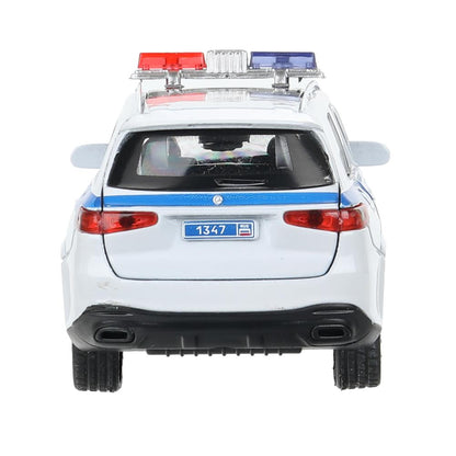 Машина металл свет-звук MERCEDES-BENZ gls class amg 12см,ПОЛИЦИЯ белый, кор. Parc technologique dans le cor.2*36шт
