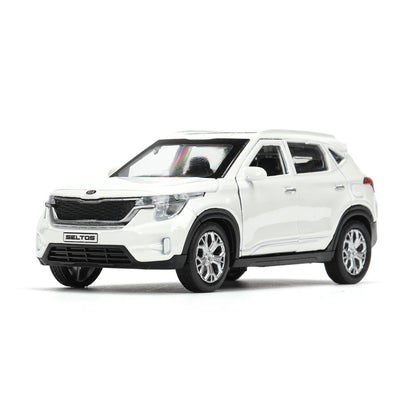 SELTOS-12-WH Машина металл KIA seltos длина 12 см, двери, багаж., инерц, белый, кор. Технопарк в кор