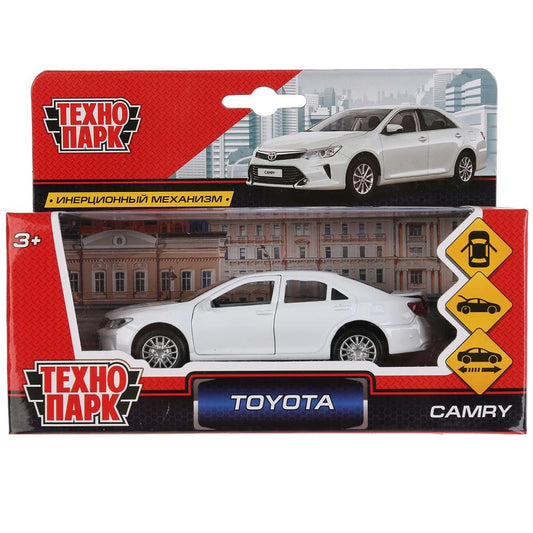 Машина металл "TOYOTA CAMRY", длина 12см, открыв. двери, инерц., белый в кор. Технопарк в кор.2*36шт
