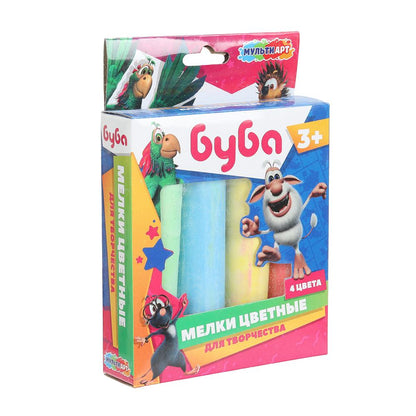 Мелки цветные мультиарт, 4 цв БУБА МУЛЬТИ АРТ в кор.48наб
