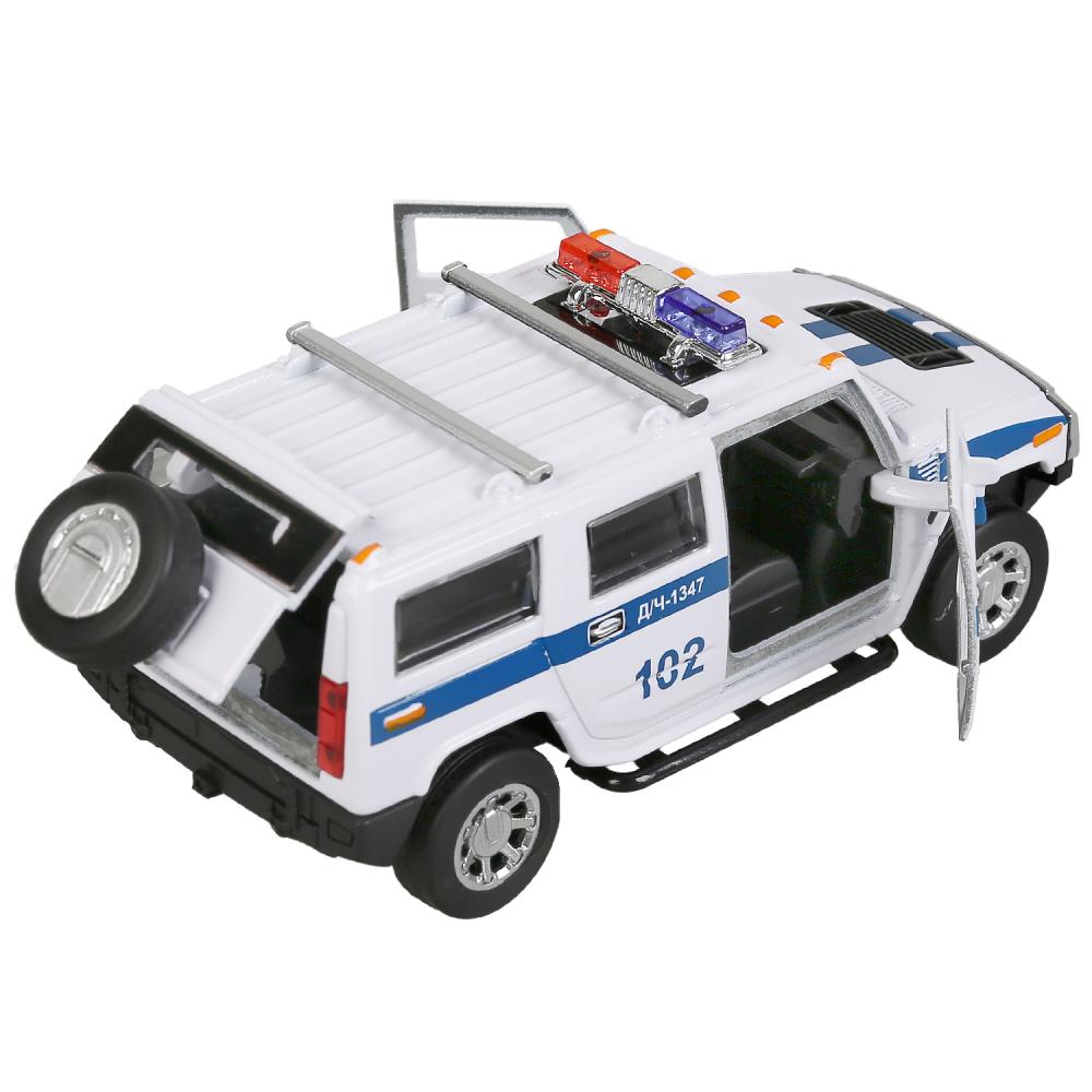 Machine en métal noir HUMMER "hummer h2 policija" 12 cm, inerte., bel dans le cor. Parc technologique dans le cor.2*36шт