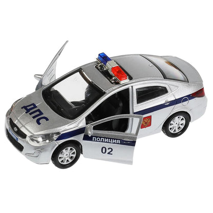 Машина металл KIA RIO/HYUNDAI SOLARIS 12 см,двери,багаж,инер,ассор,кор. Технопарк уп-12шт в кор.6уп