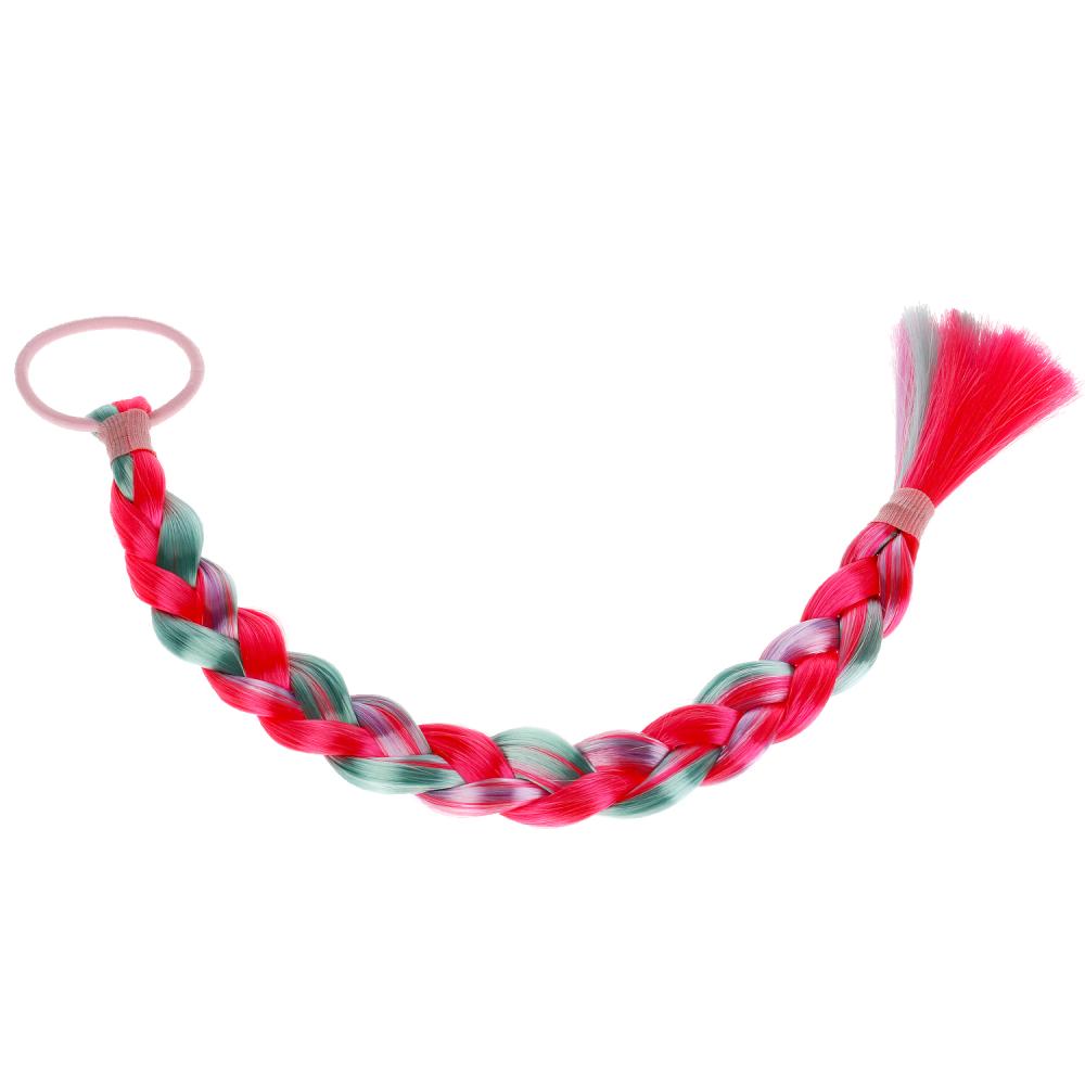 Аксесс. д/девочек СКАЗОЧНЫЙ ПАТРУЛЬ резинка с косой (розовый/бирюзовый) МИЛАЯ ЛЕДИ уп-10шт в кор50уп