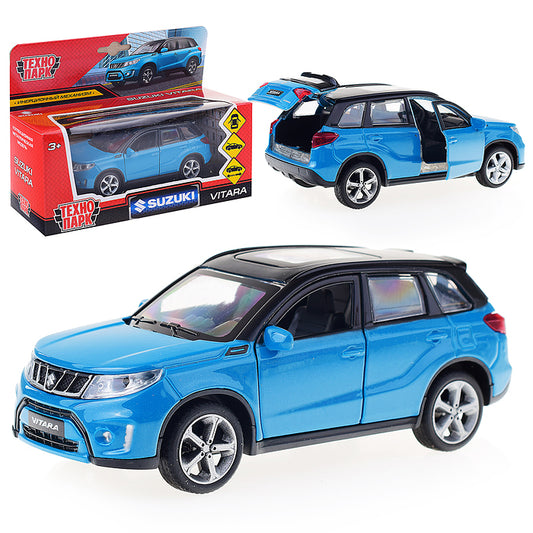 Технопарк. Модель "Suzuki vitara S 2015" 12см, металлические двери, багажник, инерц, синий, арт.VITARA-12-BUBK