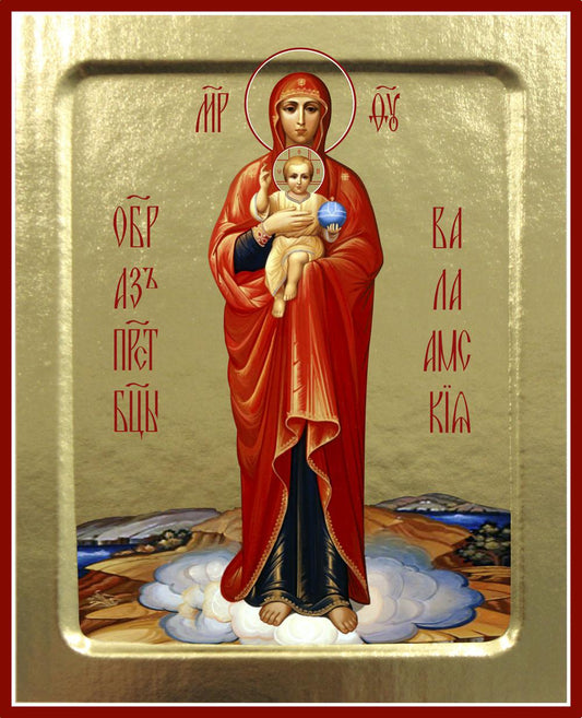 Икона Пресвятой Богородицы, Валаамская (на дереве): 125 х 160