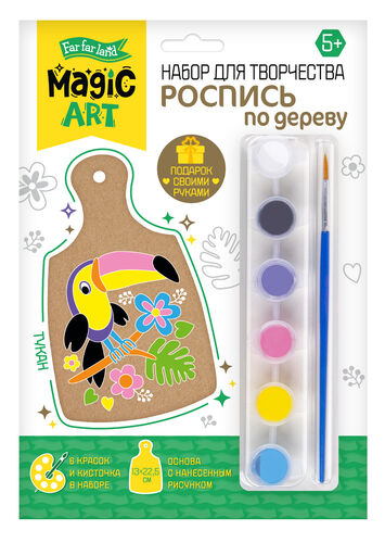 Набор для творчества Роспись по дереву "Тукан" (разделочная доска, малый конверт)