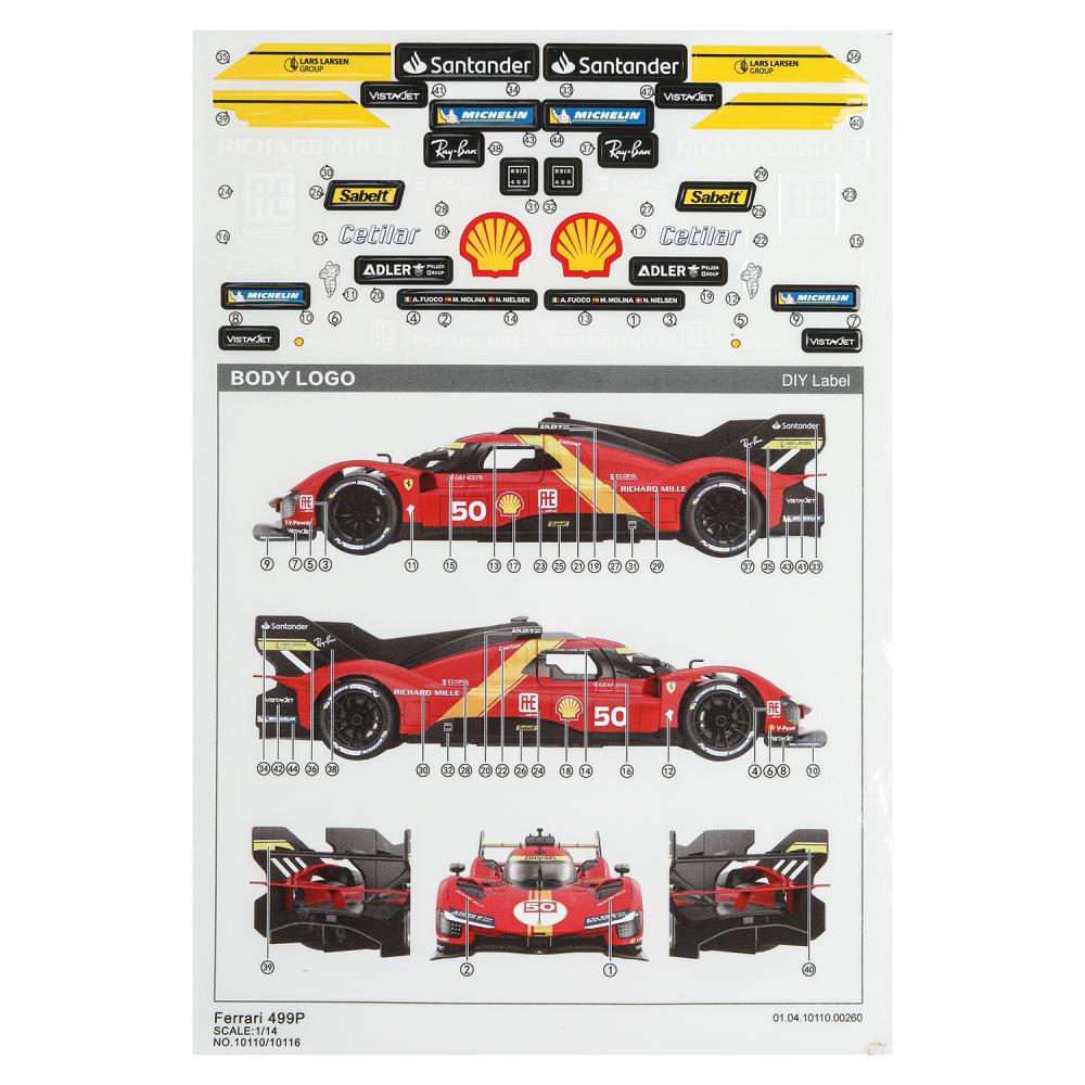 Машина р/у ferrari 499p 1:14, свет, 2 ск-ти, двери открываются Rastar в кор.6шт