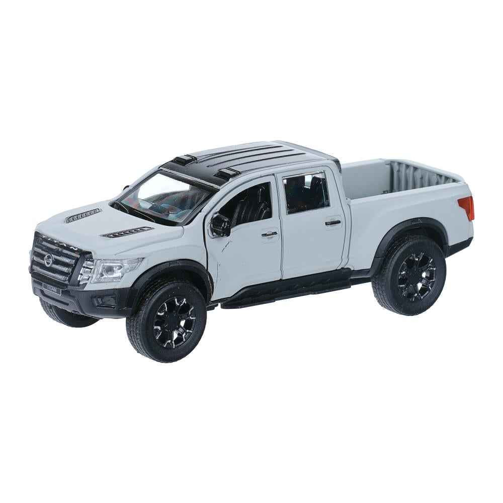 Машина металл NISSAN TITAN МАТОВЫЙ 12,5 см, двери, багаж, инерц, серый, Технопарк