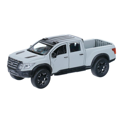 Машина металл NISSAN TITAN МАТОВЫЙ 12,5 см, двери, багаж, инерц, серый, Технопарк