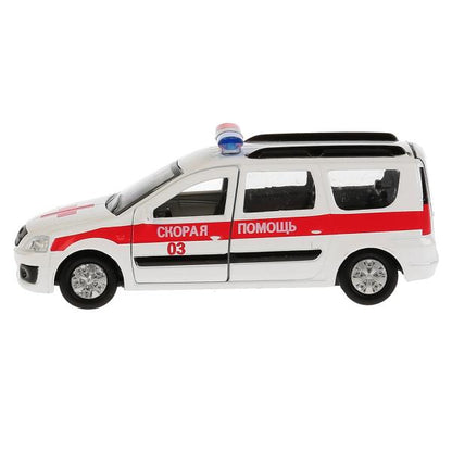 SB-16-47-A-WB 266062 Машина металл LADA LARGUS СКОРАЯ, 12 см, двери, багаж., инерц., кор. Технопарк