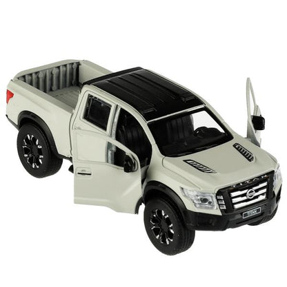 Машина металл NISSAN TITAN МАТОВЫЙ 12,5 см, двери, багажник, инерц, серый, кор. Технопарк в кор.2*36шт