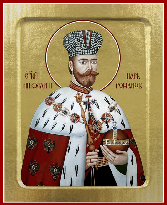 Икона Николая II, страстотерпца царя (живописная) (на дереве): 125 х 160