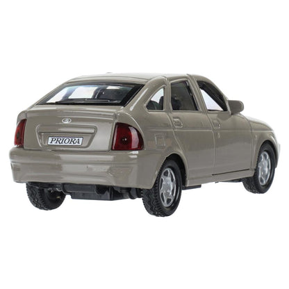 Машина металл LADA PRIORA 12 см, двери, инерц,золотисто-коричневый , Технопарк