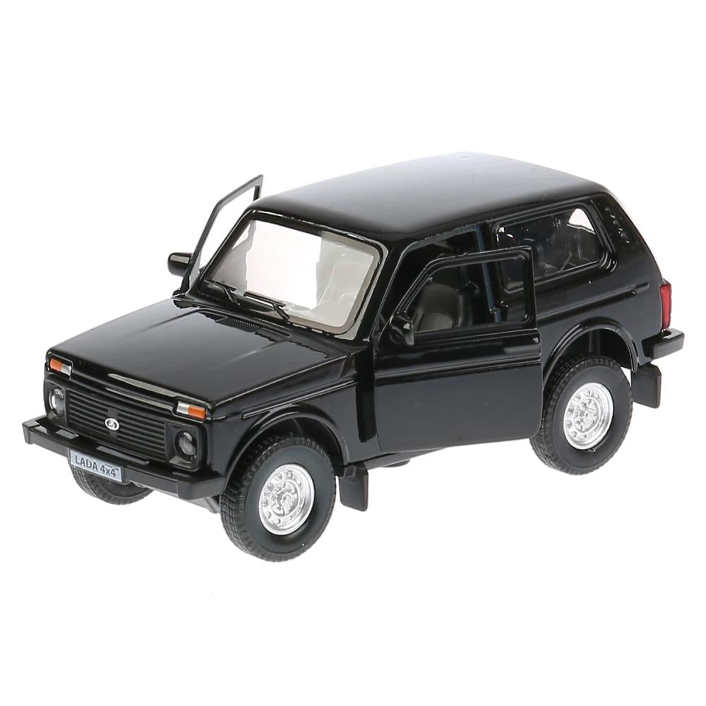 ТМ Технопарк. Machine métallique "LADA 4x4" 12 cm, ouverte. двери, инерц., ЧЕРНЫЙ. dans le cor. dans le cor.2*36шт