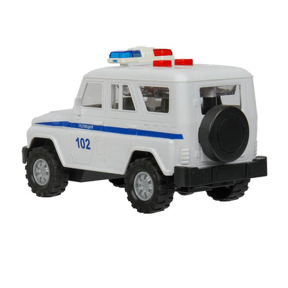Машина пластик свет-звук ПОЛИЦИЯ 16 см, инерц., кор. Технопарк в кор.2*48шт