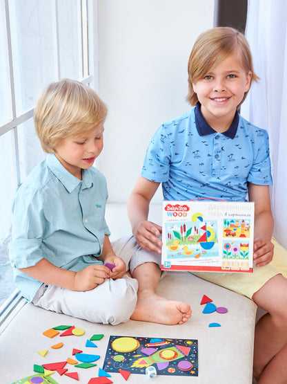 Пазл деревянный в картинках 32 эл Baby Toys (12 картинок)