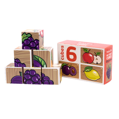 Кубики "Фрукты" (без обклейки) 6 шт Jouets pour bébé