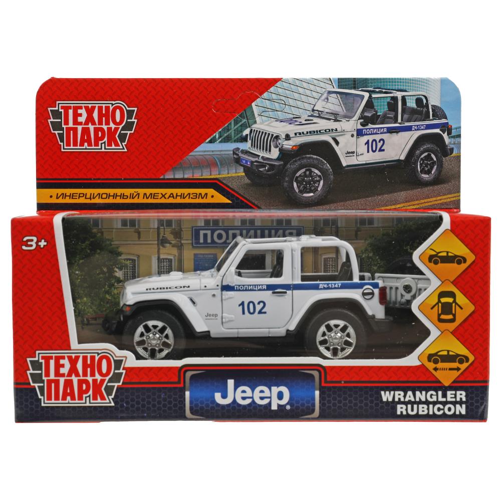 Machine en métal JEEP WRANGLER RUBICON ПОЛИЦИЯ 11 см, double, bagage, inerц, cor. Parc technologique dans le cor.2*36шт