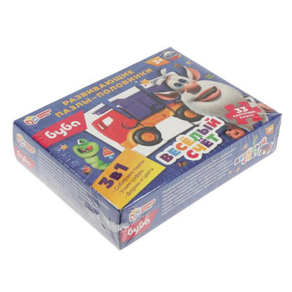 Развивающие пазлы-половинки 3в1. "Буба. Весёлый счёт". 155х115х30мм. Умные игры в кор.20шт