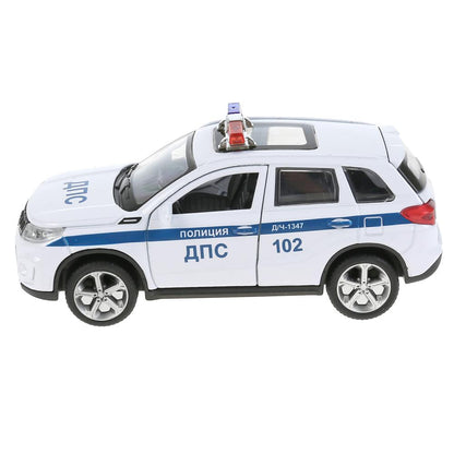 Машина металл свет-звук SUZUKI VITARA ПОЛИЦИЯ 12 см, двери, багаж, кор. Технопарк в кор.2*36шт